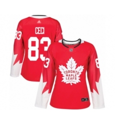 Women's Toronto Maple Leafs #83 Cody Ceci Authentic Red Alternate Hockey Jersey
