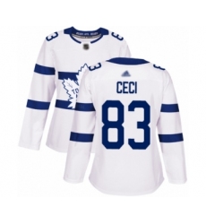 Women's Toronto Maple Leafs #83 Cody Ceci Authentic White 2018 Stadium Series Hockey Jersey