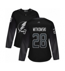 Women's Tampa Bay Lightning #28 Luke Witkowski Authentic Black Alternate Hockey Jersey