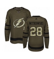 Youth Tampa Bay Lightning #28 Luke Witkowski Authentic Green Salute to Service Hockey Jersey