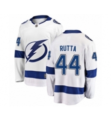 Men's Tampa Bay Lightning #44 Jan Rutta Fanatics Branded White Away Breakaway Hockey Jersey