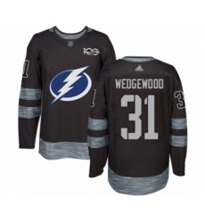 Men's Tampa Bay Lightning #31 Scott Wedgewood Authentic Black 1917-2017 100th Anniversary Hockey Jersey
