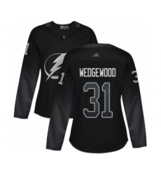 Women's Tampa Bay Lightning #31 Scott Wedgewood Authentic Black Alternate Hockey Jersey