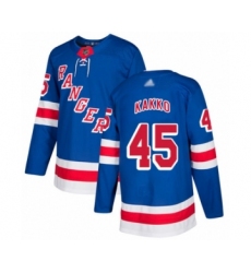 Youth New York Rangers #45 Kaapo Kakko Authentic Royal Blue Home Hockey Jersey