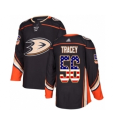 Youth Anaheim Ducks #56 Brayden Tracey Authentic Black USA Flag Fashion Hockey Jersey