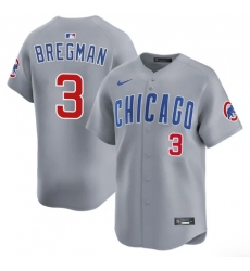 Men's Chicago Cubs #3 Alex Bregman Gray 2026 Limited Stitched Baseball Jersey