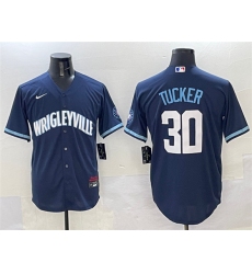 Men's Chicago Cubs #30 Kyle Tucker Navy City Connect Stitched Baseball Jersey
