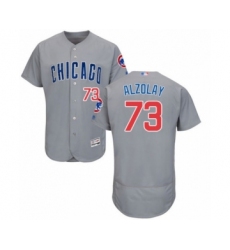 Men's Chicago Cubs #73 Adbert Alzolay Grey Road Flex Base Authentic Collection Baseball Player Jersey