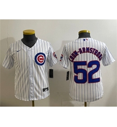 Youth Chicago Cubs #52 Pete Crow-Armstrong White Cool Base Stitched Baseball Jersey