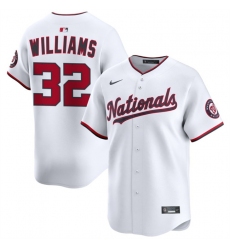 Men's Washington Nationals #32 Trevor Williams White 2025 Home Limited Stitched Baseball Jersey