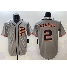 Men's San Francisco Giants #2 Willy Adames Gray Cool Base Stitched Baseball Jersey