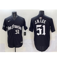 Men's San Francisco Giants #51 Jung Hoo Lee Black 'Gothic Fog Edition' Vapor Premier Limited Stitched Baseball Jersey
