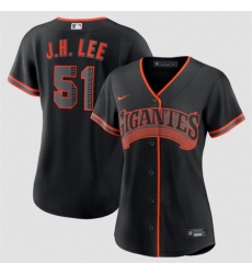 Women's San Francisco Giants #51 Jung Hoo Lee Black 2026 Alternate Stitched Baseball Jersey(Run Small)