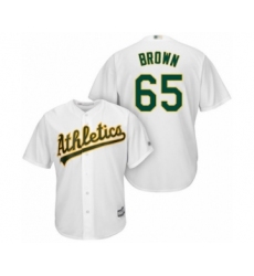 Youth Oakland Athletics #65 Seth Brown Authentic White Home Cool Base Baseball Player Jersey