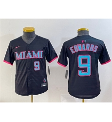 Youth Miami Marlins #9 Xavier Edwards Black 2025 City Connect Limited Stitched Jersey