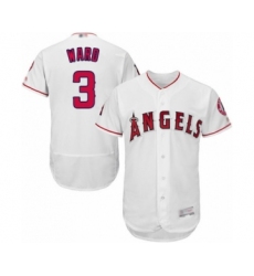 Men's Los Angeles Angels of Anaheim #3 Taylor Ward White Home Flex Base Authentic Collection Baseball Player Jersey