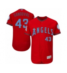 Men's Los Angeles Angels of Anaheim #43 Patrick Sandoval Authentic Red 2016 Father's Day Fashion Flex Base Baseball Player Jersey