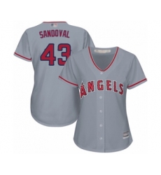 Women's Los Angeles Angels of Anaheim #43 Patrick Sandoval Authentic Grey Road Cool Base Baseball Player Jersey
