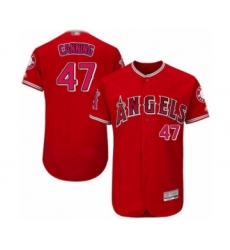 Men's Los Angeles Angels of Anaheim #47 Griffin Canning Red Alternate Flex Base Authentic Collection Baseball Player Jersey