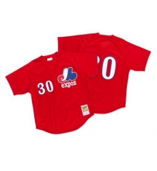 Mitchell And Ness 1989 Montreal Expos #30 Tim Raines Red Throwback Stitched MLB Jersey