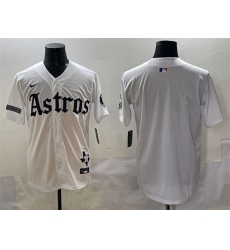 Men's Houston Astros Blank White Gothic 'Houston Born Barrio Raised' Limited Stitched Baseball Jersey