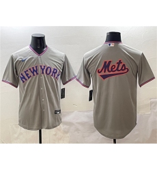 Men's New York Mets Blank Gray 2025 Limited Stitched Baseball Jersey