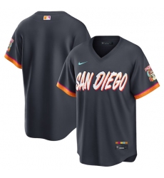 Men's San Diego Padres Blank Obsidian 2026 City Connect Stadium Limited Stitched Baseball Jersey
