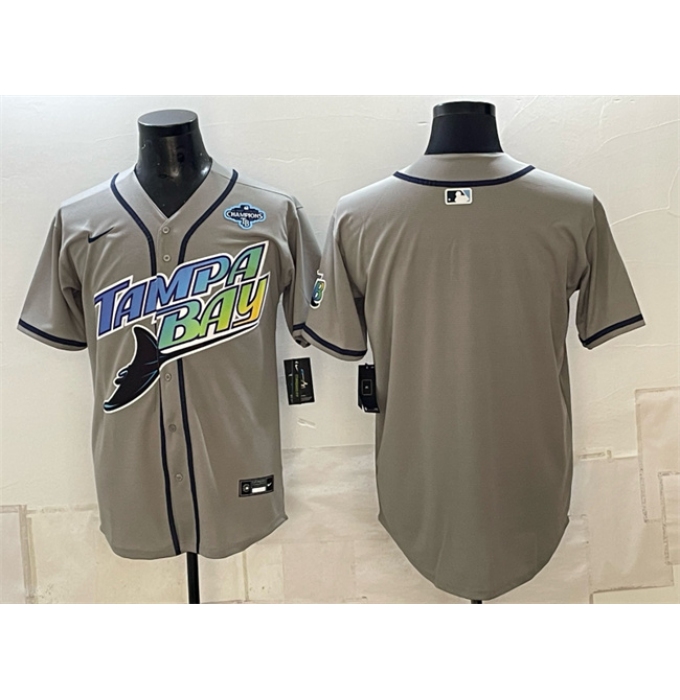 Men's Tampa Bay Rays Blank Gray 2026 AL East Champions Vapor Limited Stitched Baseball Jersey