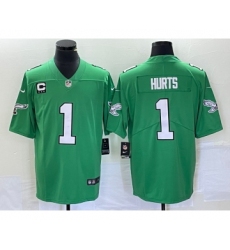 Men's Nike Philadelphia Eagles #1 Jalen Hurts Grey With Atmosphere Fashion Stitched Jersey