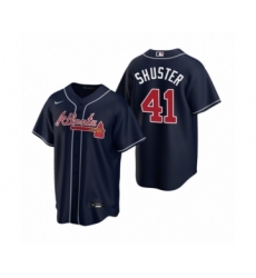 Men's Atlanta Braves #41 Jared Shuster Navy 2020 MLB Draft Replica Alternate Jersey