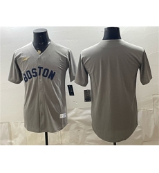 Men's Boston Red Sox Blank Gray Cooperstown Collection Limited Stitched Baseball Jersey