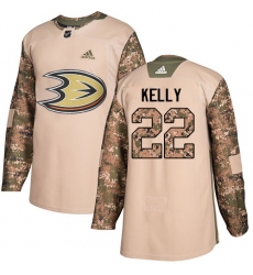Youth Adidas Anaheim Ducks #22 Chris Kelly Authentic Camo Veterans Day Practice NHL Jersey