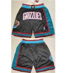 Men's Memphis Grizzlies Black Shorts (Run Small)