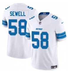 Men's Detroit Lions #58 Penei Sewell White 2025 F.U.S.E. Vapor Limited Football Stitched Game Jersey