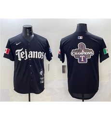 Men's Texas Rangers Team Big Logo Black Mexico 2025 Vapor Premier Limited Stitched Baseball Jerseys