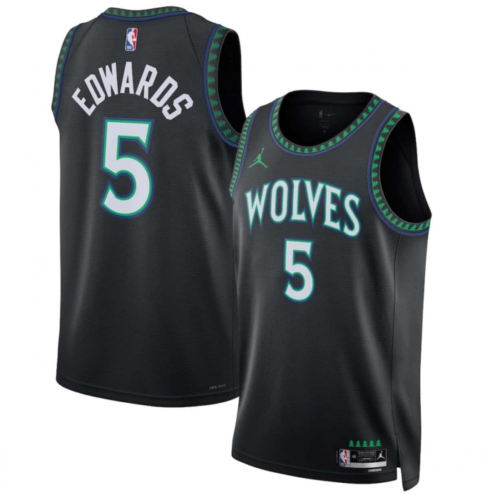Men's Minnesota Timberwolves #5 Anthony Edwards Black 2026-27 Statement Swingman Edition Stitched Basketball Jersey