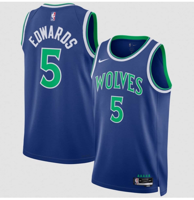 Men's Minnesota Timberwolves #5 Anthony Edwards Blue 2026-27 Icon Swingman Edition Stitched Basketball Jersey