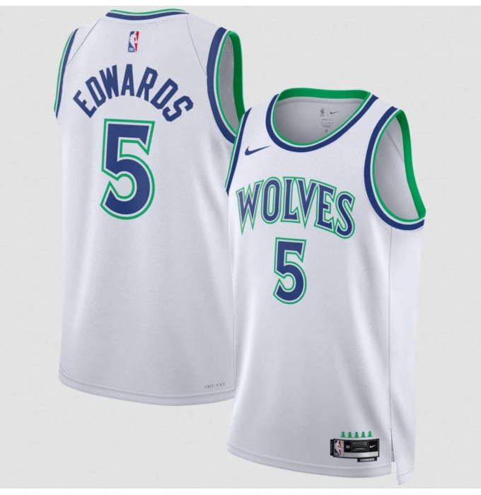 Men's Minnesota Timberwolves #5 Anthony Edwards White 2026-27 Association Swingman Edition Stitched Basketball Jersey