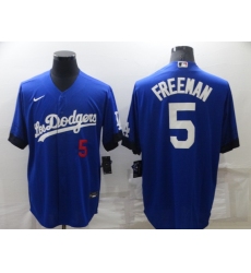 Men's Los Angeles Dodgers #5 Freddie Freeman Blue City Player Jersey