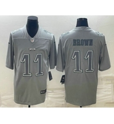 Men's Philadelphia Eagles #11 AJ Brown Gray Atmosphere Fashion Stitched Jersey