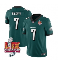 Men's Philadelphia Eagles #7 Kenny Pickett White 2025 Eagles Logo Super Bowl LIX New F.U.S.E. Vapor Limited Football Stitched Jersey