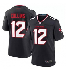 Men's Houston Texans #12 Nico Collins Navy Stitched Game Jersey