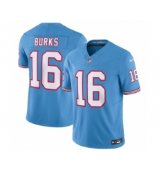 Men's Nike Tennessee Titans #16 Treylon Burks Light Blue 2023 F.U.S.E. Vapor Limited Throwback Stitched Football Jersey Men's Nike Tennessee Titans #16 Treylon Burks Light Blue 2023 F.U.S.E. Vapor Limited Throwback Stitched Football Jersey
