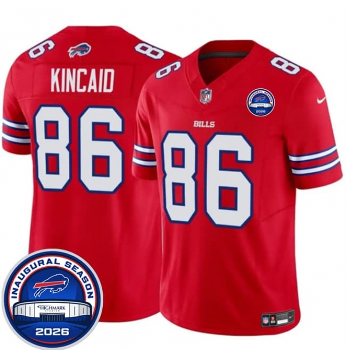 Men's Buffalo Bills #86 Dalton Kincaid Red F.U.S.E. 2026 Inaugural Season at Highmark Stadium Football Stitched Jersey