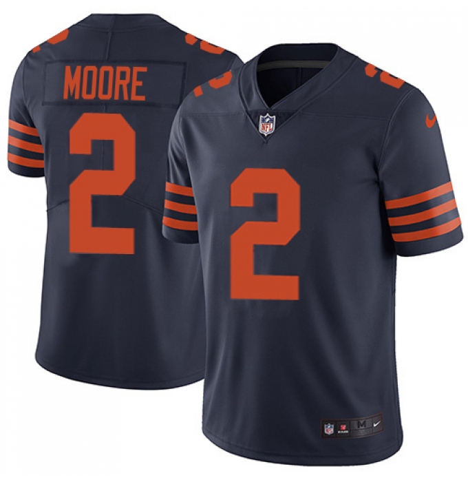 Men's Chicago Bears #2 D.J. Moore Navy Blue Vapor Untouchable Stitched Football Jersey