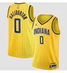 Men's Indiana Pacers #0 Tyrese Haliburton Yellow 2026-27 Statement Edition Swingman Stitched Basketball Jersey