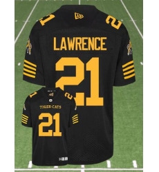 CFL Hamilton tiger cats #21 LAWRENCE Black Crested Home Replica Jersey