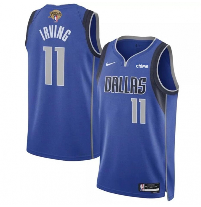 Men's Dallas Mavericks #11 Kyrie Irving Blue 2024 Finals Icon Edition Stitched Basketball Jersey