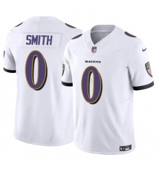Men's Baltimore Ravens #0 Roquan Smith White 2023 F.U.S.E. Vapor Limited Football Stitched Jersey