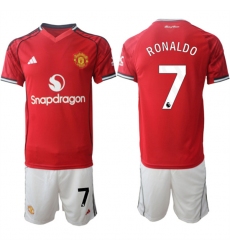 Men's Manchester United #7 Ranoldo 2025-26 Red Home Soccer Jersey Suit